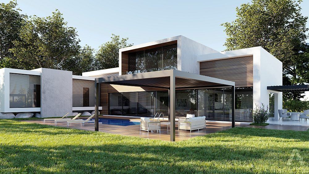 Pergola s bočným presklením